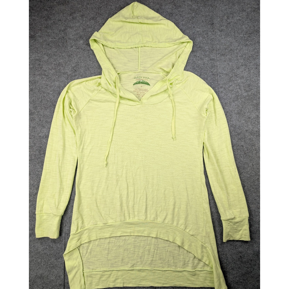 Earth Yoga Hoodie Womens Large Pullover Organic Cotton Bamboo Natural Boho Green